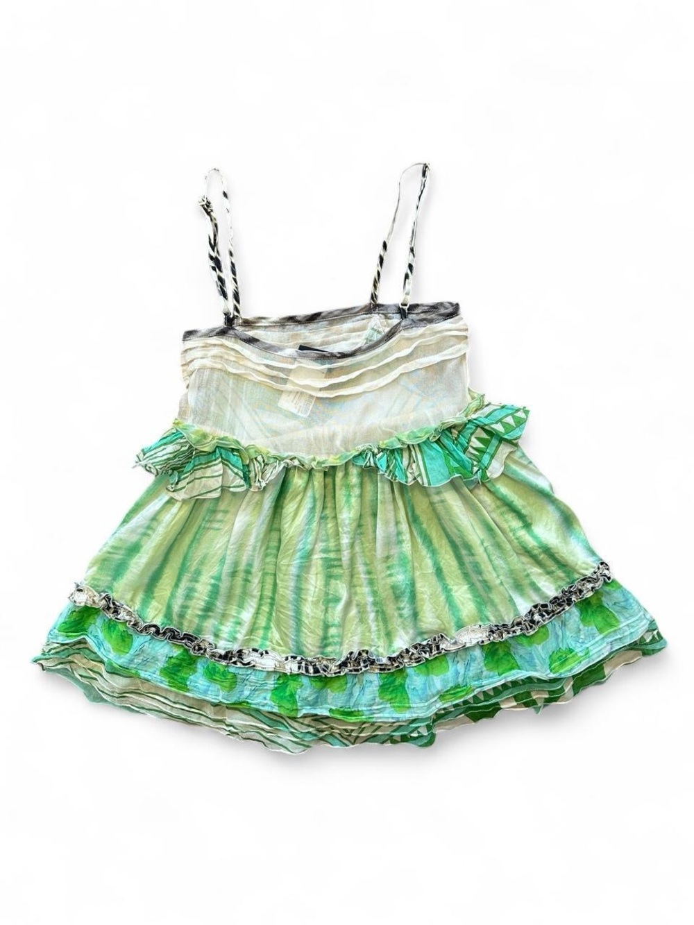 Roberto Cavalli 100% silk tropical ruffle cami 💚 - Picture 7 of 8